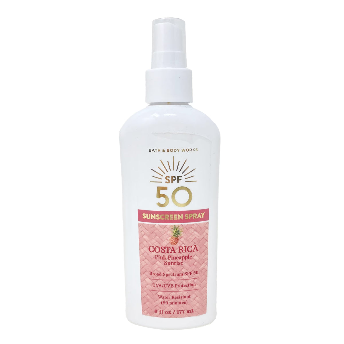 Bath & Body Works "Costa Rica Pink Pineapple Sunrise" SPF 50 Sunscreen Spray