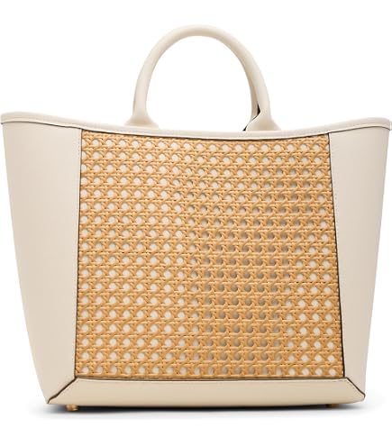 Anne Klein Womens Caning Medium Tote with Detachable Strap