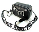 Karl Lagerfeld Paris Black Silver Logo & Charms Cross body